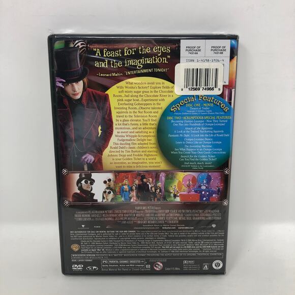 Charlie and the Chocolate Factory (2005) DVD 2 Disc Deluxe Set Johnny Depp NEW - Picture 2 of 6